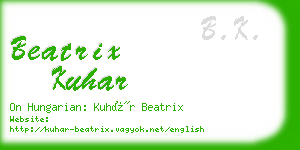 beatrix kuhar business card